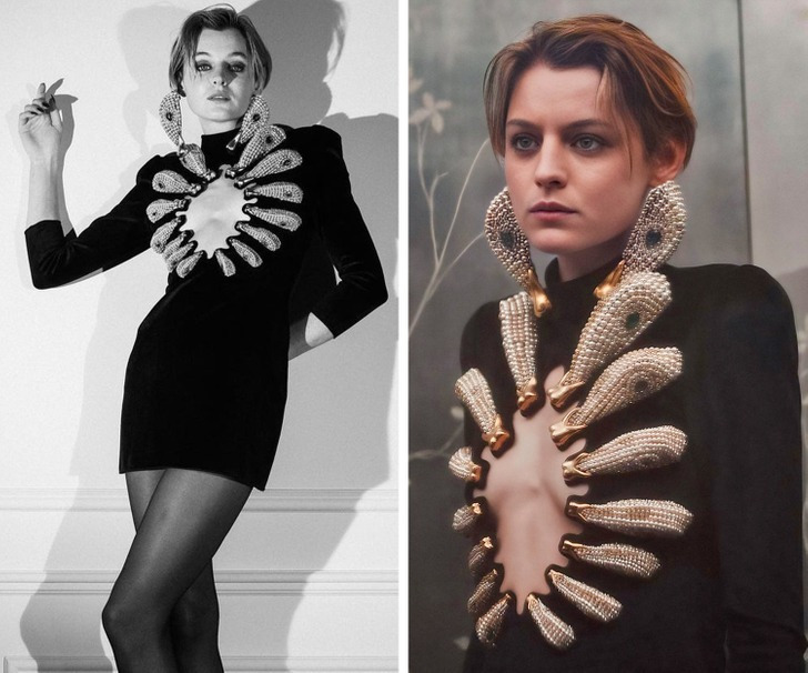 Emma Corrin usou um vestido Schiaparelli surreal e intrigante no Critics Choice Awards 2021