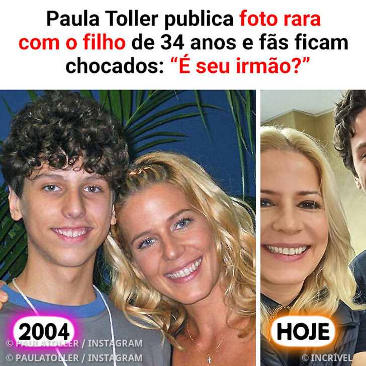 Paula Toller publica foto rara com o filho de 34 anos e fãs ficam chocados: “É seu irmão?”