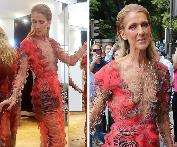 O vestido alucinante de Céline Dion deixou seus fãs maravilhados em um desfile de moda em Paris, em 2019
