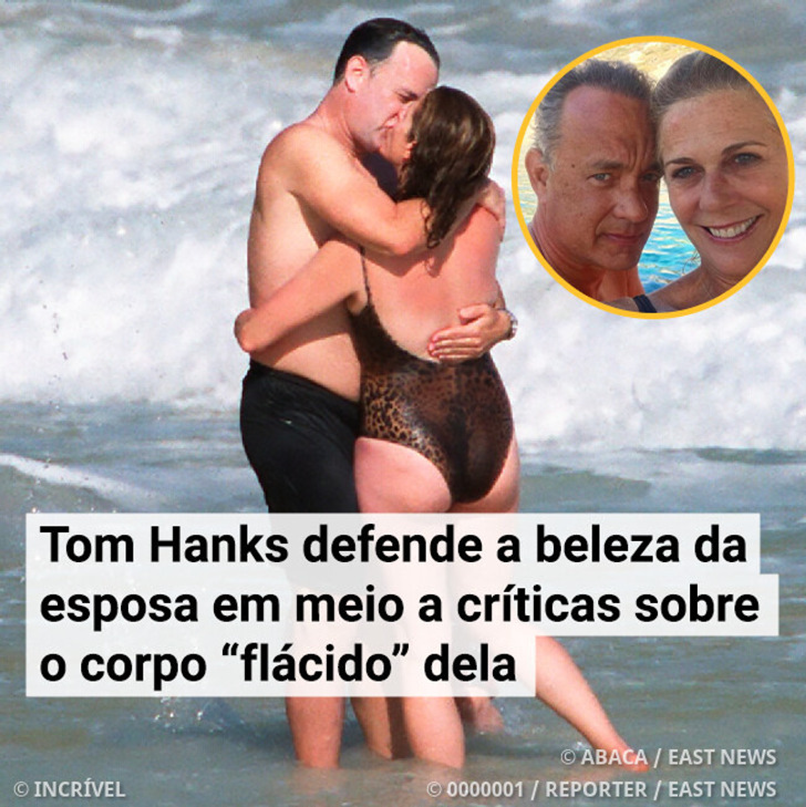 Tom Hanks defende a beleza da esposa em meio a críticas sobre o corpo “flácido” da mulher