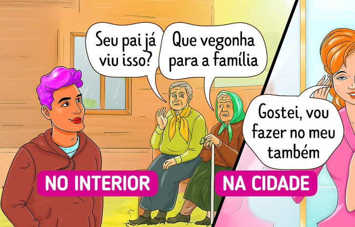 10+ Quadrinhos divertidos sobre os altos e baixos de viver na cidade grande e no interior