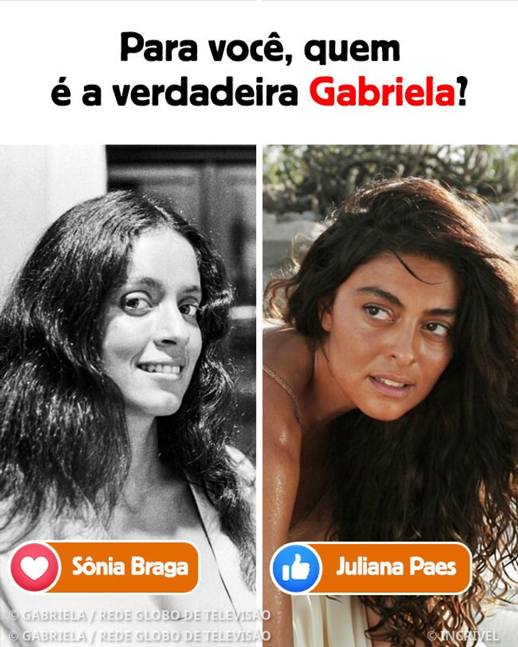 Quem é a real "Gabriela" para você? Sônia Braga ou Juliana Paes? 💥