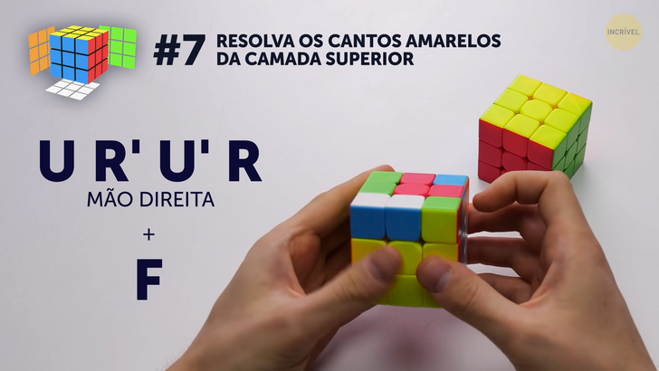 Como MONTAR o CUBO MÁGICO - PASSO 7 (Meios da última camada) 